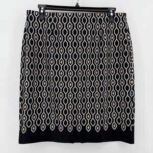 Roz Ali Stretch Pencil Skirt Large Workwear Career Comfortable Geometric Diamond